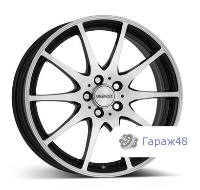 Dezent TI R16 / 6.5J PCD 5x108 ET 50 ЦО 70.1 Литые Черный с полированной лицевой поверхностью